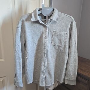GAP Gray Button-Up Shirt Jacket Mens Cabincore Camping Outdoors Sweatshirt